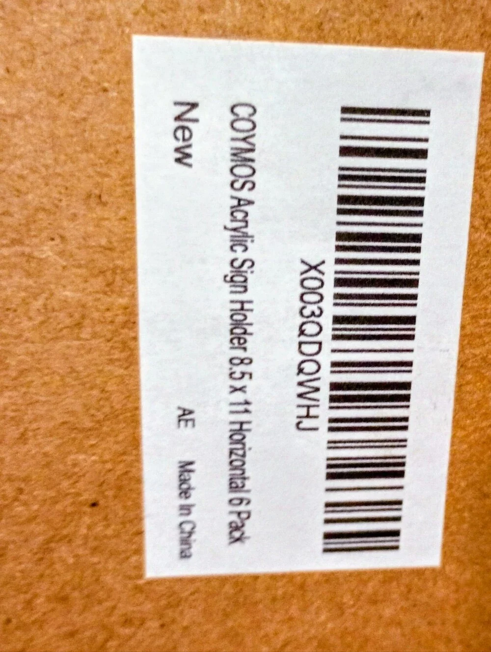 Acrylic HORIZONTAL CLEAR Sign Holders 6-PACK Protective Film BRAND-NEW w/tags